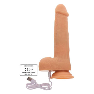 Dildo Realistico con Vibrazione e Perline Rotanti - 21 x4,5 cm